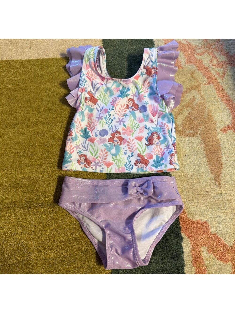 Disney Princess The Little Mermaid toddler girl two piece swimsuit size 3T